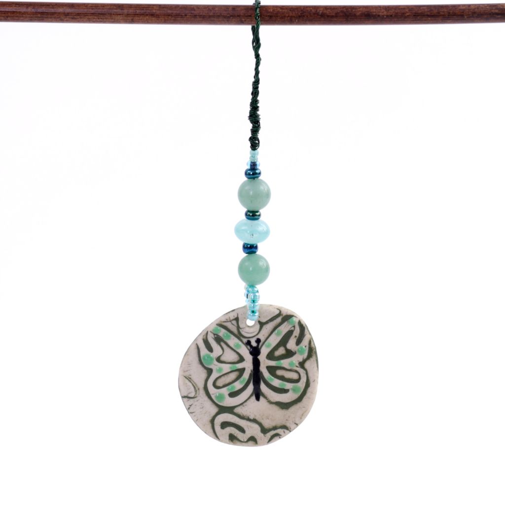 Green Porcelain Butterfly Goddess Bauble Hanging