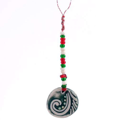 Green Swirl Porcelain Goddess Bauble Hanging