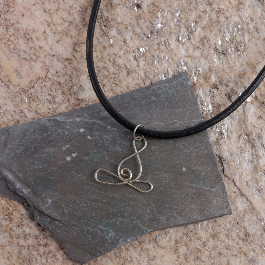 Wire Sculpture Lotus Pose Necklace