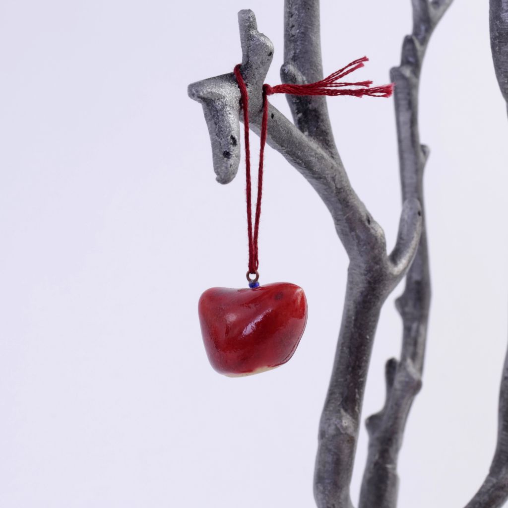 Red Porcelain Bird Ornament