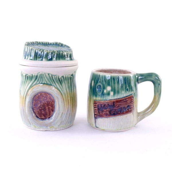 Stump Mug and Lidded Jar - Slip cast Porcelain