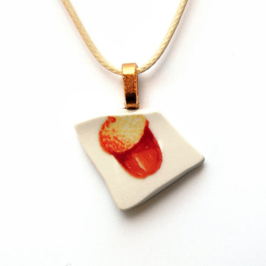 Acorn Upcycled Ceramic Necklace