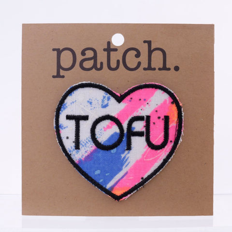 Upcycled Fabric Patch Tofu Heart
