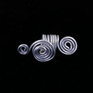 Silver Toned Spiral Wire Hair Charm