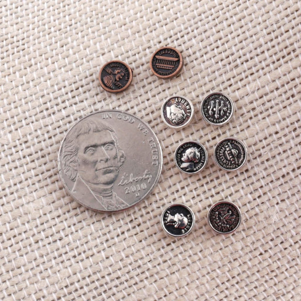 Mini Coin Stud Dimes - Quarters