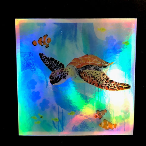 Holographic Sea Turtle Sticker