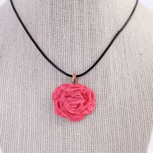 Peony / Rose Polymer Clay Necklace