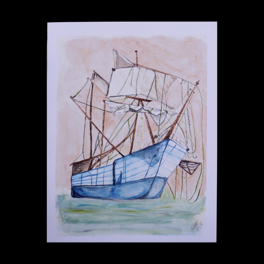 Tall Ship - Watercolor Greeting Card